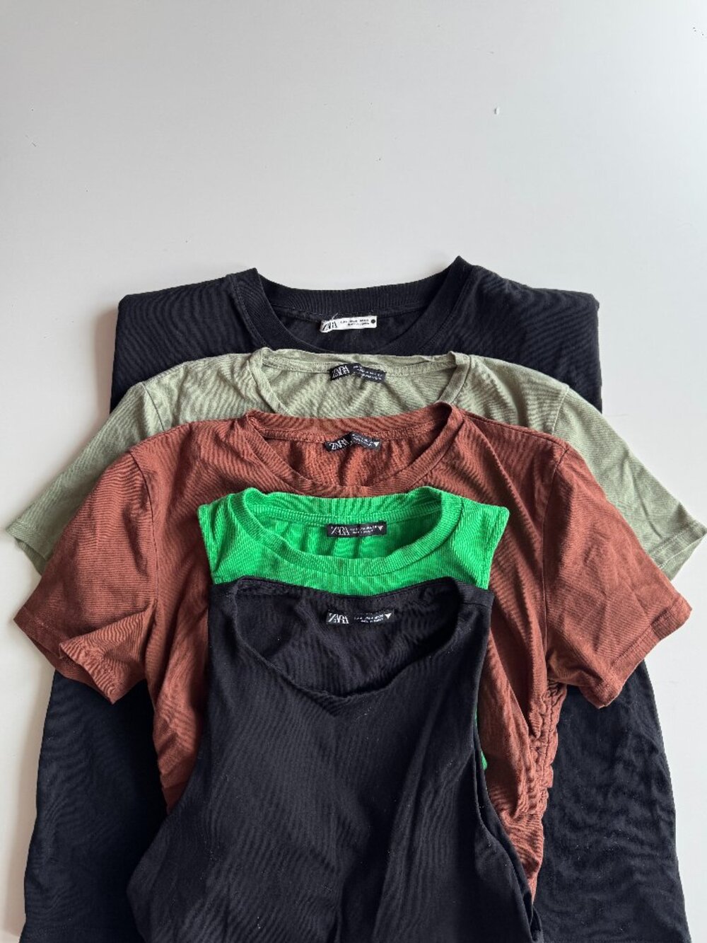 Lot of 5 ZARA Cotton Jersey T-Shirts Tops & Bodysuit, Size M